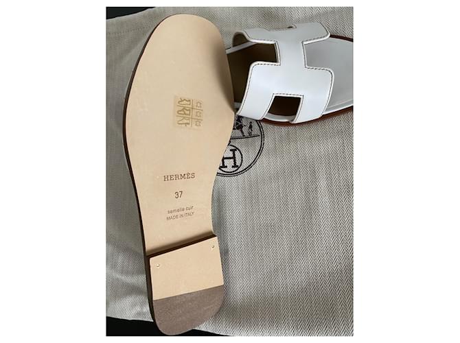 Hermès Oran sandalo Bianco - vista 4