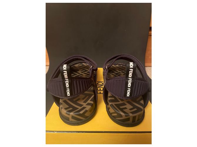 Sandali Fendi Marroni Logo F Marrone - vista 5
