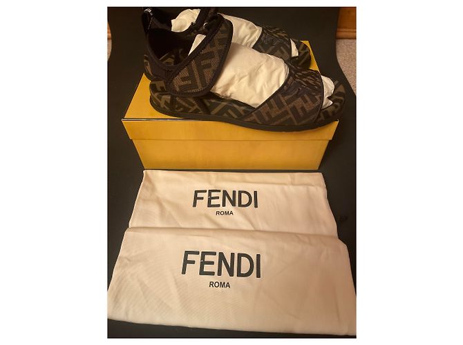Sandali Fendi Marroni Logo F Marrone - vista 8