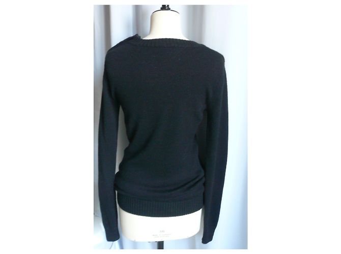 CHANEL Jersey largo de cachemir negro T40 Bon état - vista 3