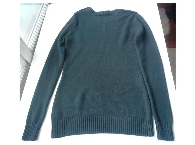 CHANEL Jersey largo de cachemir negro T40 Bon état - vista 8