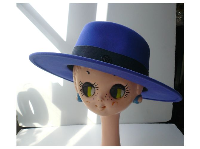 MAISON MICHEL Cappello in feltro Blu petrolio TL - vista 6