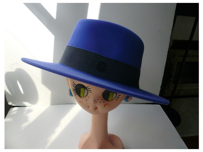 MAISON MICHEL Cappello in feltro Blu petrolio TL - vista 7