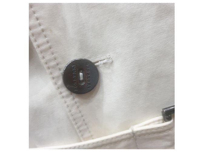 Abrigo gabardina Burberry Blanco roto - vista 11