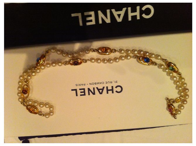 Cambon Collar largo Chanel en oro amarillo Gold hardware - vista 2