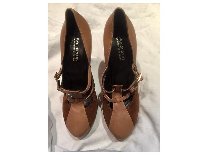 Philosophy Di Alberta Ferretti Käfigpumpen mit hohen Absätzen Braun Khaki Karamell - Ansicht 2