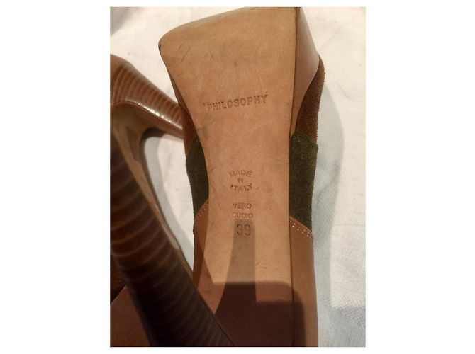 Philosophy Di Alberta Ferretti Käfigpumpen mit hohen Absätzen Braun Khaki Karamell - Ansicht 3