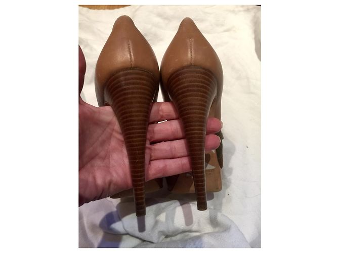 Philosophy Di Alberta Ferretti Käfigpumpen mit hohen Absätzen Braun Khaki Karamell - Ansicht 5