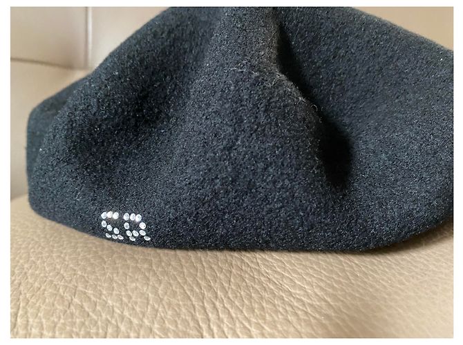 Basco in lana Sonia Rykiel nero con logo in strass - vista 3