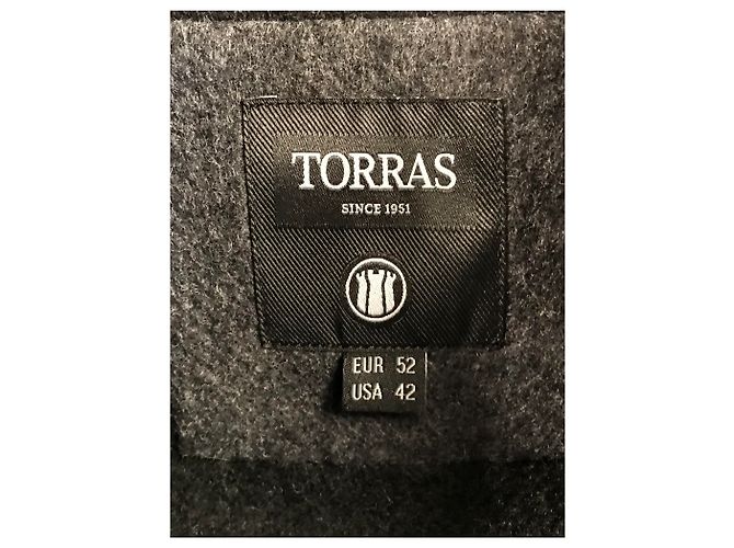 Autre Marque TORRAS Caban 100% collo in alpaca e visone Grigio antracite - vista 4