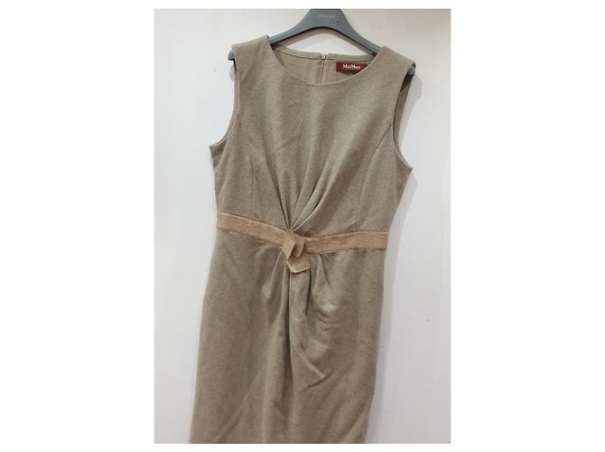 Max Mara Studio ärmelloses Midikleid beige - Ansicht 3