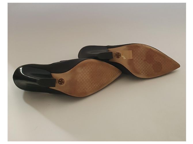 Saltos de couro Tory Burch pretos - vista 5