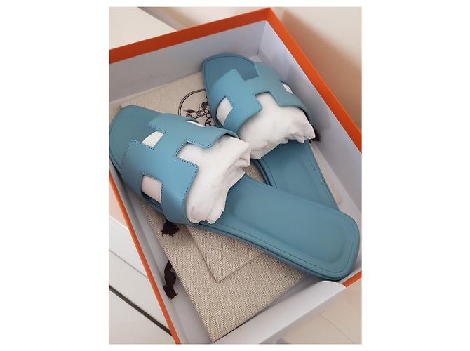 Hermès ORAN EPSOM BLU Dorset Blu chiaro - vista 7