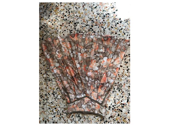 Falda Louis Féraud de viscosa Taupe Coral Gris pardo - vista 14