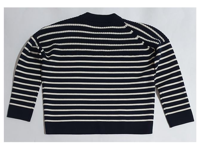 Maglione oversize a righe Maje blu bianco - vista 3