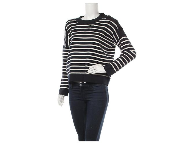 Maglione oversize a righe Maje blu bianco - vista 4