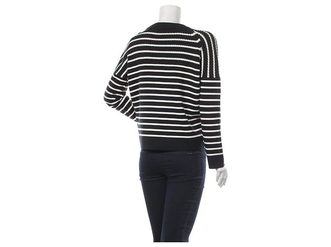 Maglione oversize a righe Maje blu bianco - vista 5