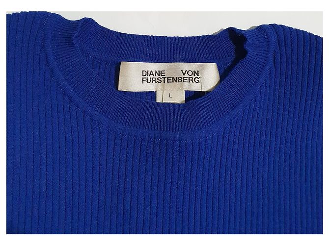 Diane Von Furstenberg Strickbluse blau - Ansicht 5