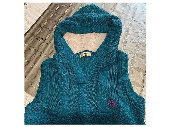 Jersey Burberry Verde de Algodón con Capucha de Pelo - vista 3