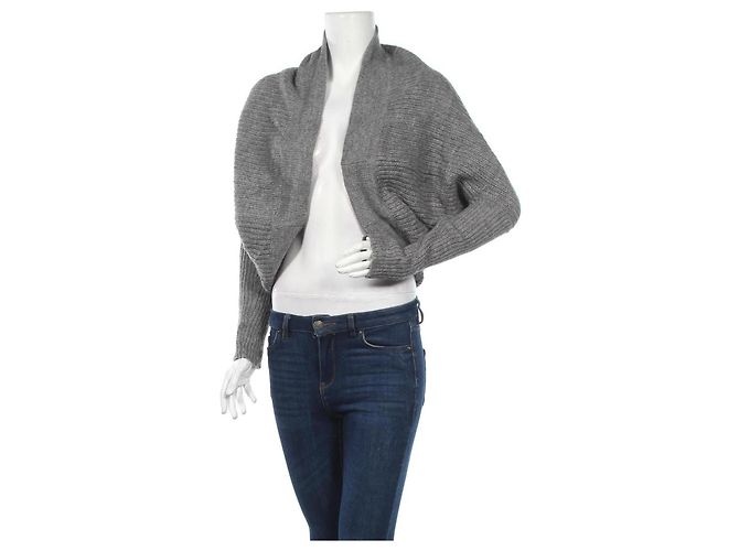 Club Monaco Strickjacke grau Wolle und Alpaka - Ansicht 2
