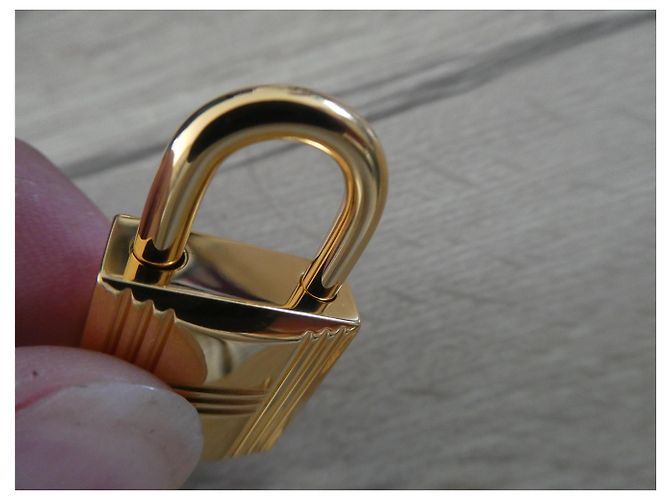 Lucchetto Hermès in acciaio dorato con chiavi Gold hardware - vista 6