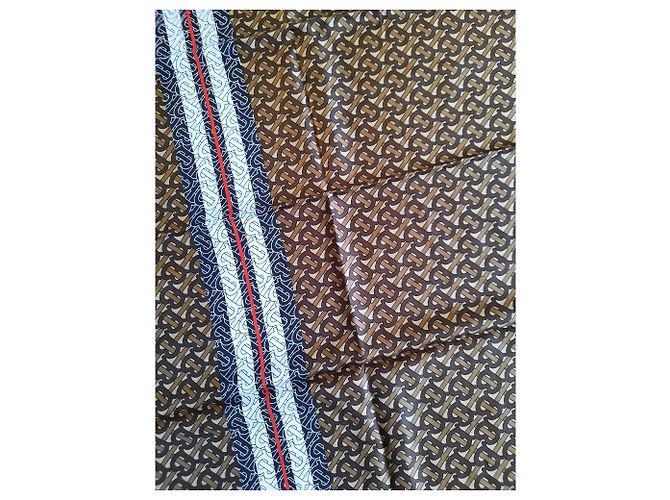 Foulard quadrato in seta Burberry Marrone - vista 2