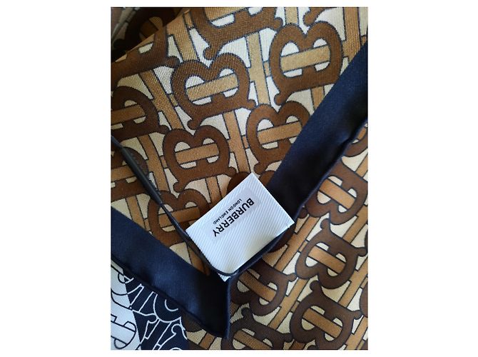 Foulard quadrato in seta Burberry Marrone - vista 4