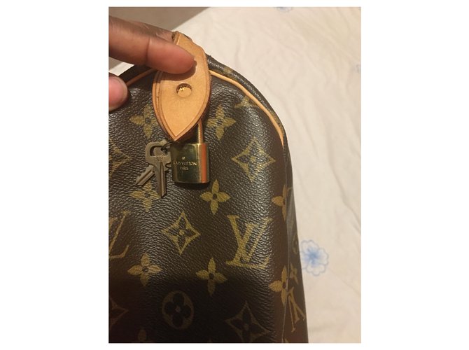 Borsa a mano Louis Vuitton Speedy 35 Marrone Scuro - vista 2