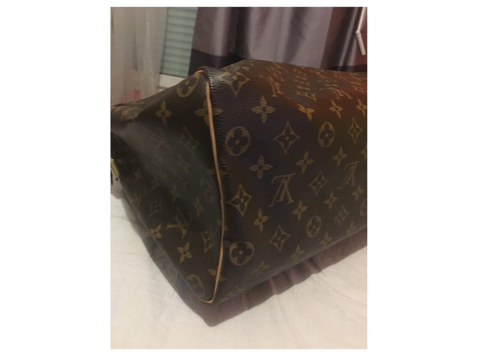Borsa a mano Louis Vuitton Speedy 35 Marrone Scuro - vista 3