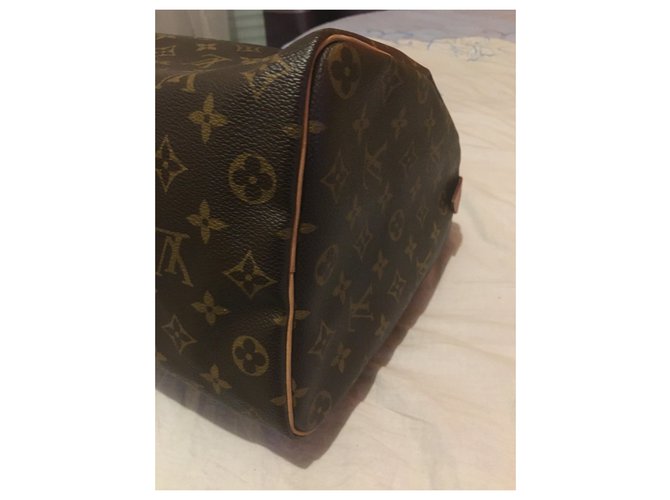 Borsa a mano Louis Vuitton Speedy 35 Marrone Scuro - vista 4