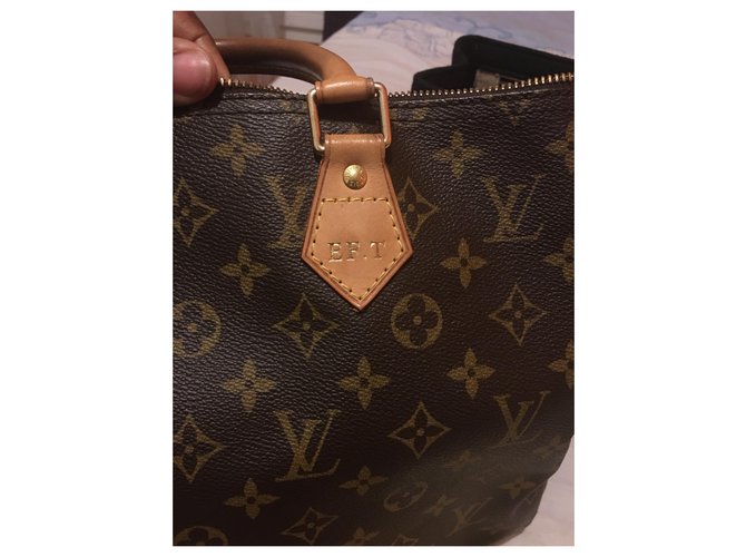 Borsa a mano Louis Vuitton Speedy 35 Marrone Scuro - vista 7