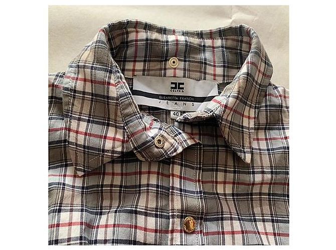 Camicia Elisabetta Franchi in cotone a quadretti multicolore - vista 4