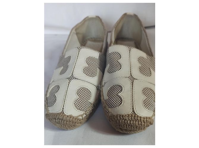 Espadrilles Tory Burch Ines Beige in Pelle e Tessuto - vista 2