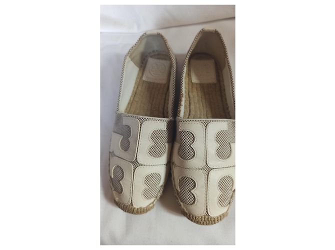 Espadrilles Tory Burch Ines Beige in Pelle e Tessuto - vista 4