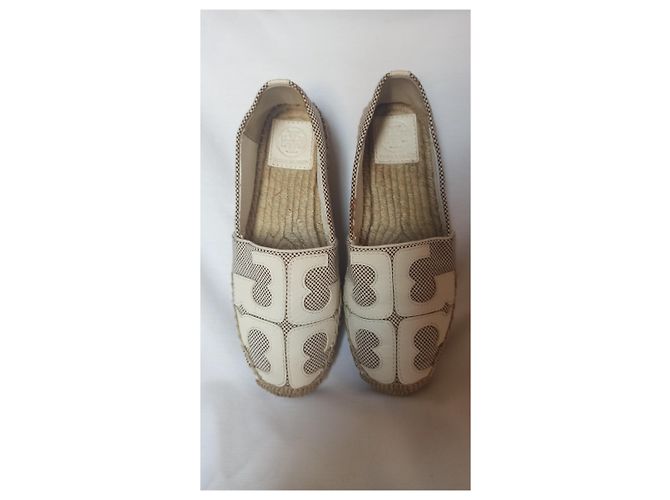 Espadrilles Tory Burch Ines Beige in Pelle e Tessuto - vista 5