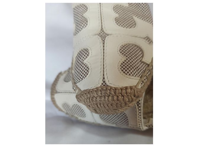 Espadrilles Tory Burch Ines Beige in Pelle e Tessuto - vista 6