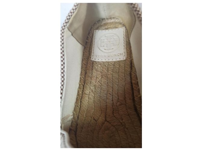 Espadrilles Tory Burch Ines Beige in Pelle e Tessuto - vista 8