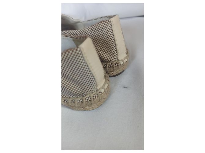 Espadrilles Tory Burch Ines Beige in Pelle e Tessuto - vista 9