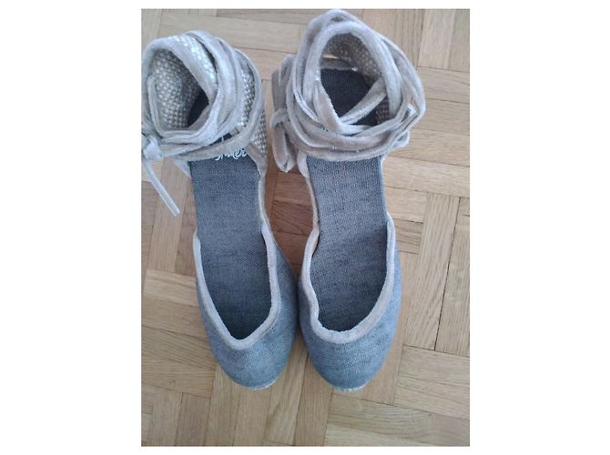 Sandali Espadrillas Castaner Taupe in Tessuto Taglia 36 - vista 10