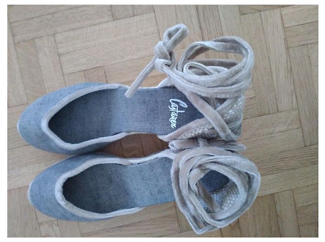 Sandali Espadrillas Castaner Taupe in Tessuto Taglia 36 - vista 2