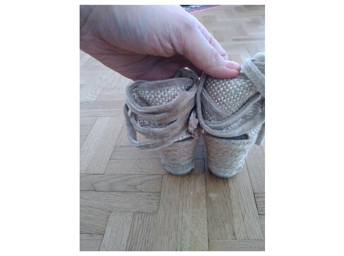 Sandali Espadrillas Castaner Taupe in Tessuto Taglia 36 - vista 3