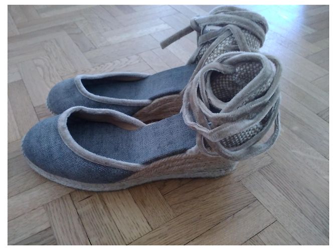 Sandali Espadrillas Castaner Taupe in Tessuto Taglia 36 - vista 4