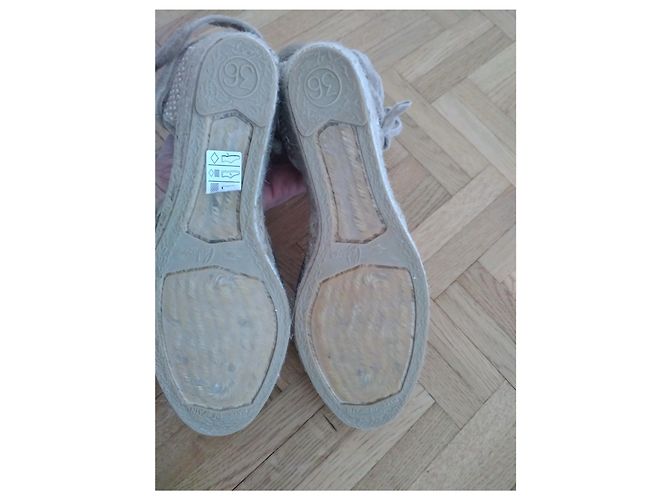 Sandali Espadrillas Castaner Taupe in Tessuto Taglia 36 - vista 6
