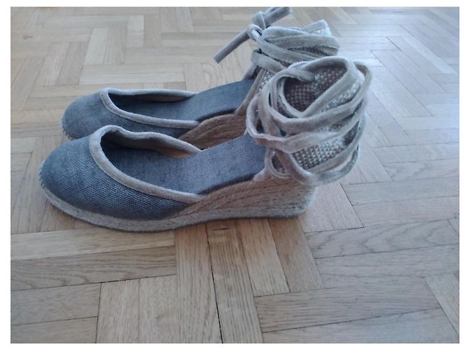 Sandali Espadrillas Castaner Taupe in Tessuto Taglia 36 - vista 8