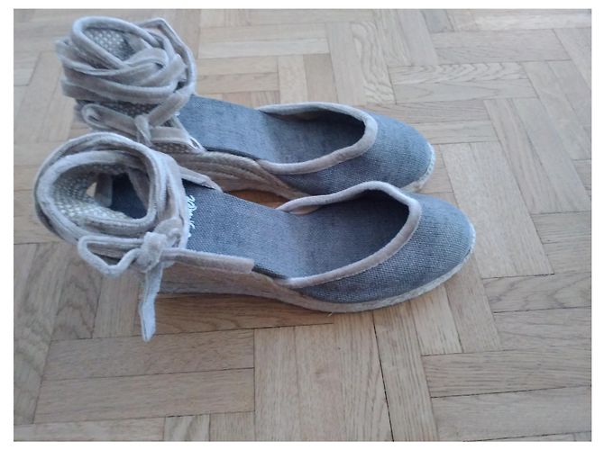 Sandali Espadrillas Castaner Taupe in Tessuto Taglia 36 - vista 9