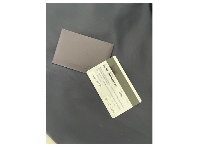 Prada Saco de couro forrado com saffiano Preto Vermelho - vista 3