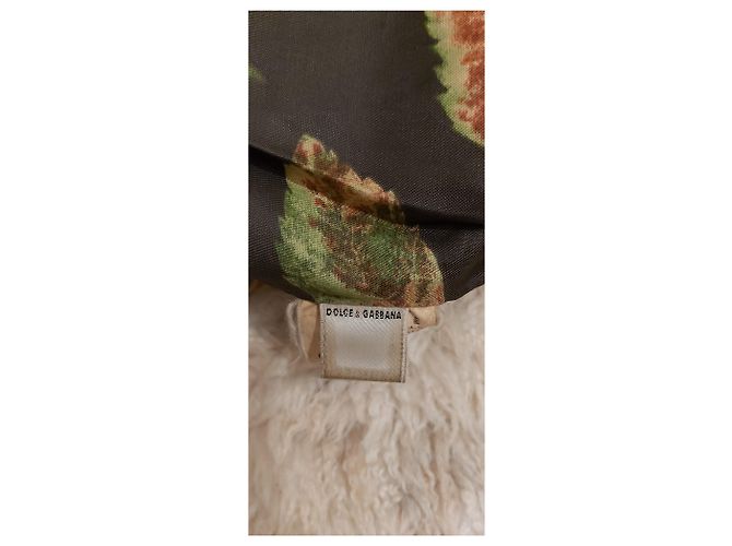 Borsa tote Dolce & Gabbana in pelle e velluto a coste marrone - vista 10