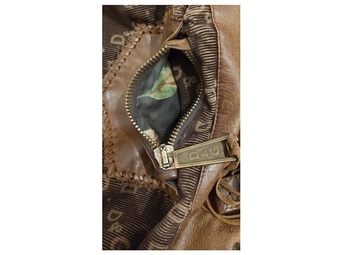 Borsa tote Dolce & Gabbana in pelle e velluto a coste marrone - vista 3