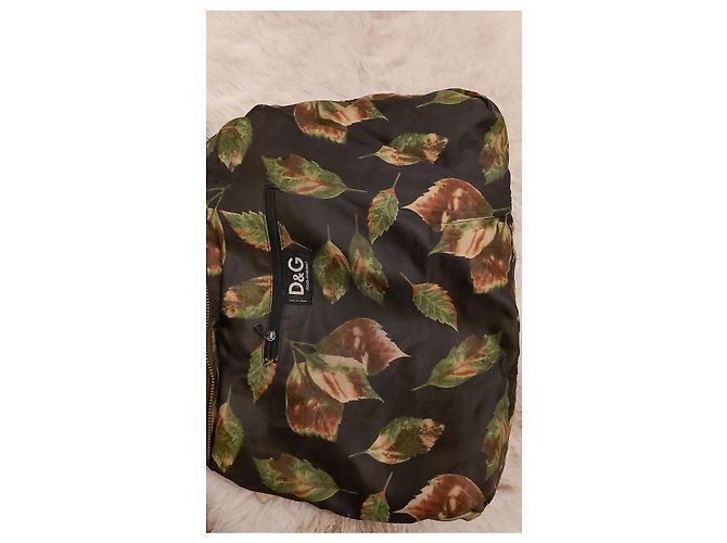 Borsa tote Dolce & Gabbana in pelle e velluto a coste marrone - vista 8