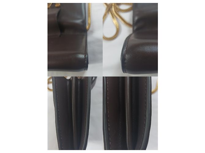 Yves Saint Laurent borsa a tracolla mini Linea Y pelle marrone Marrone scuro - vista 10